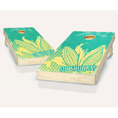 2 pi x 4 pi Oh Shucks! Ensemble de cornhole en bois massif avec sacs