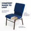 Chaise d'église en tissu 18,5 po avec bibliothèque Rayleigh-38327987