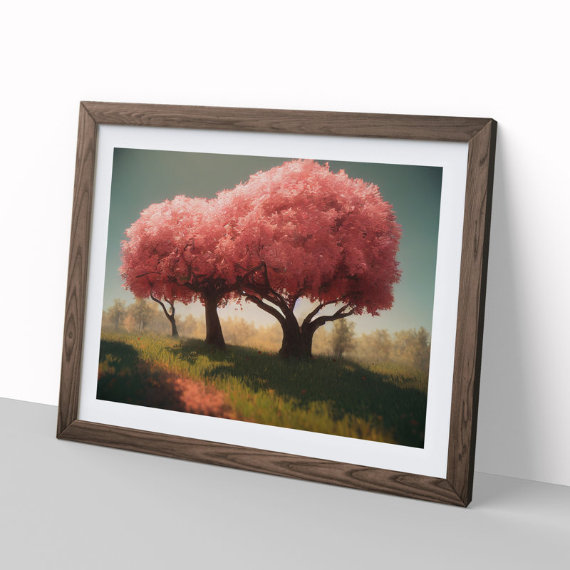 XH1022-6329X Mysterious Apple Trees - Single Picture Frame Print, 25cm H x 34cm W x 2cm D, Walnut