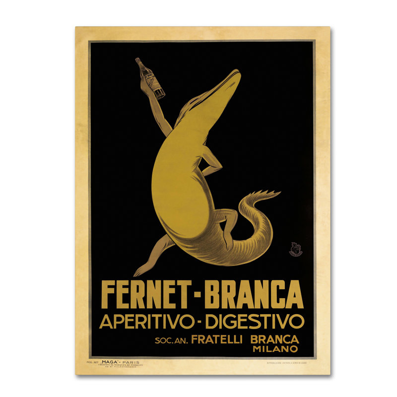 «Fernet Branca», art mural sur toile tendue, H 19 po x l 14 po
