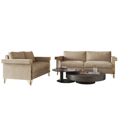 Ensemble de salon en velours 2 pièces Snaresbrook