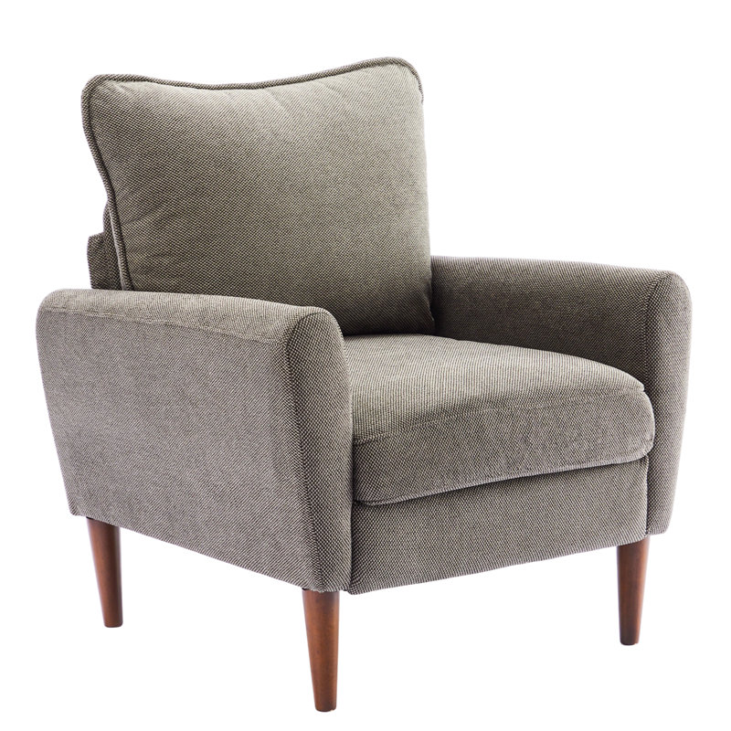 Living Room Accent Chair, Armchair with Cushions, Solid Wood Legs, Comfortable Seating, Easy to Assemble, Suitable for Living Room and Bedroom.