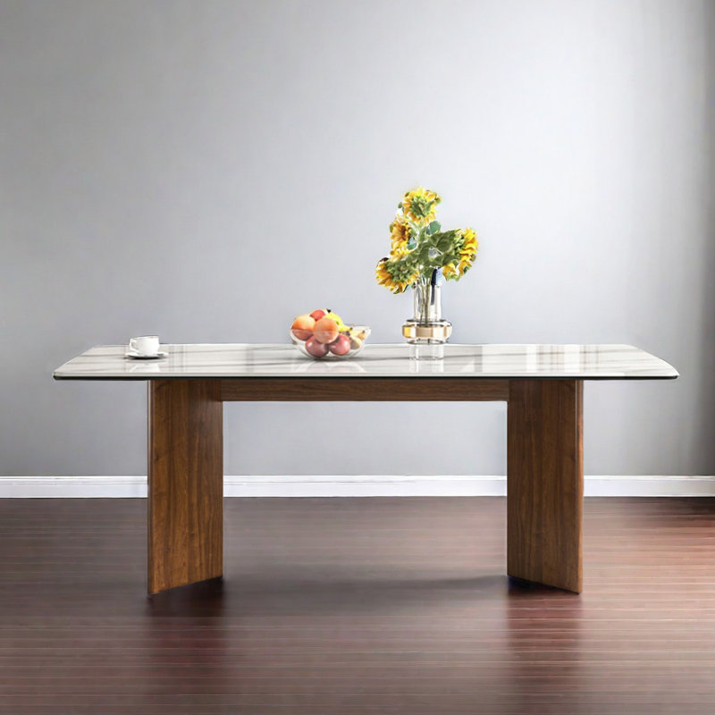 Table rectangulaire en bois franc français vintage, H 29,53 po x L 62,99 po x l 35,43 po
