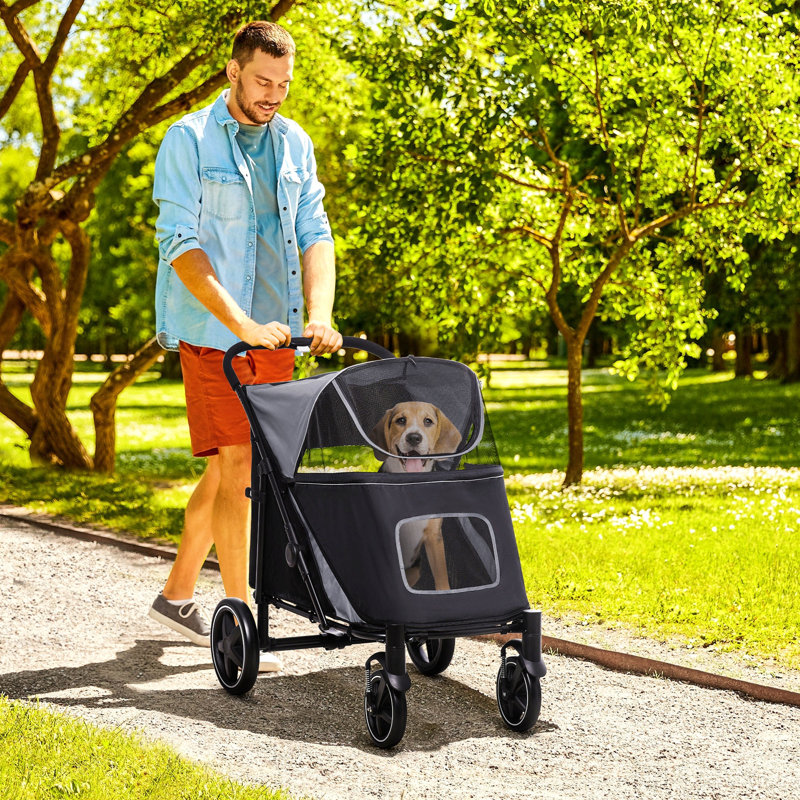 Poussette pliable à un clic pour chien de taille moyenne Pawhut