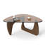Modern Triangle Coffee Table, Tempered Glass Top & Curved Wooden Base for Living Room-416388525-416388527-416388533