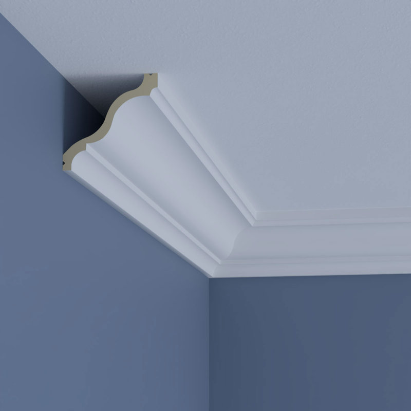 Azriel 96 in. Unfinished Polyurethane Crown Moulding