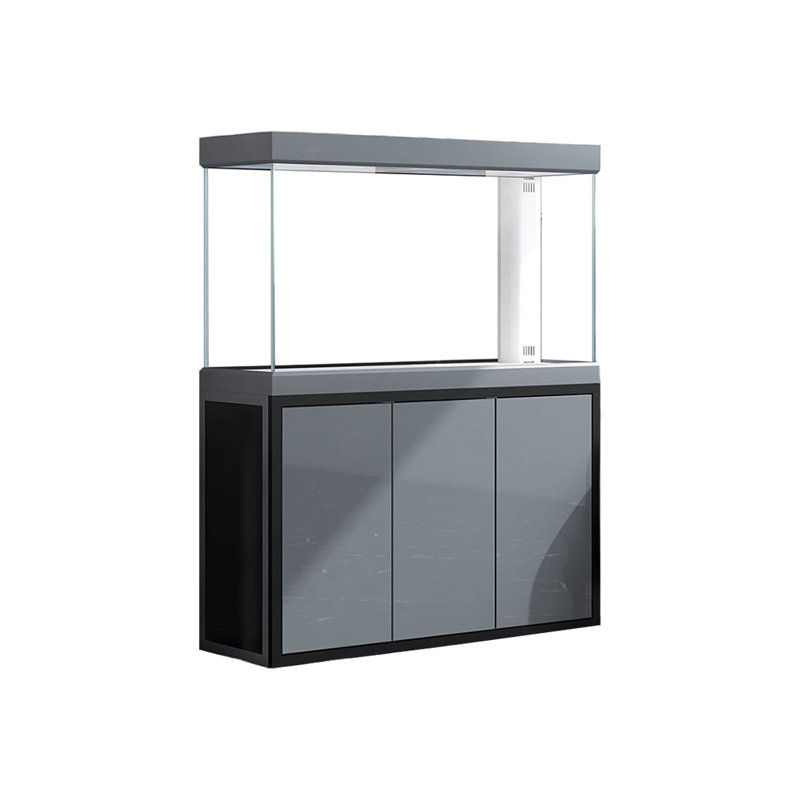 Réservoir d'aquarium gris sur pied, H 60,2 po x l 59 po x P 18,1 po