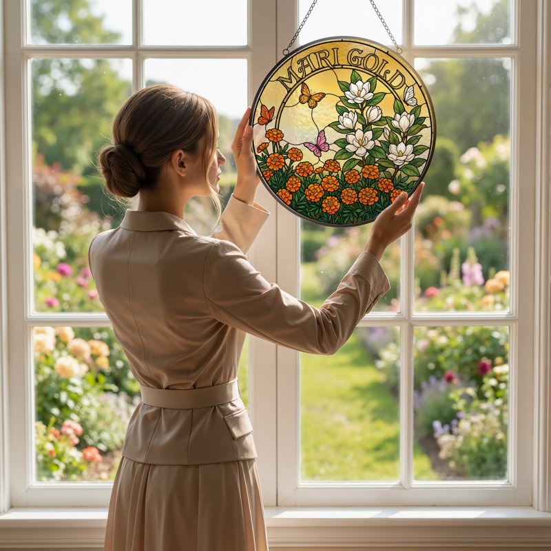 Panneau de vitrail de jardin 12 "H 12", 12" H x 12" W