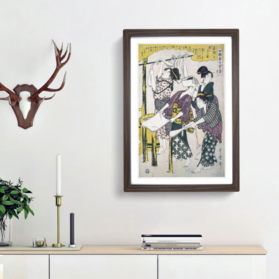 Making Silk Floss by Kitagawa Utamaro - Framed Print