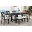 Table de salle à manger extensible Farmhouse avec repose-pieds, 4 chaises rembourrées et banc, 2 rallonges amovibles-131208234-131208237-131208238