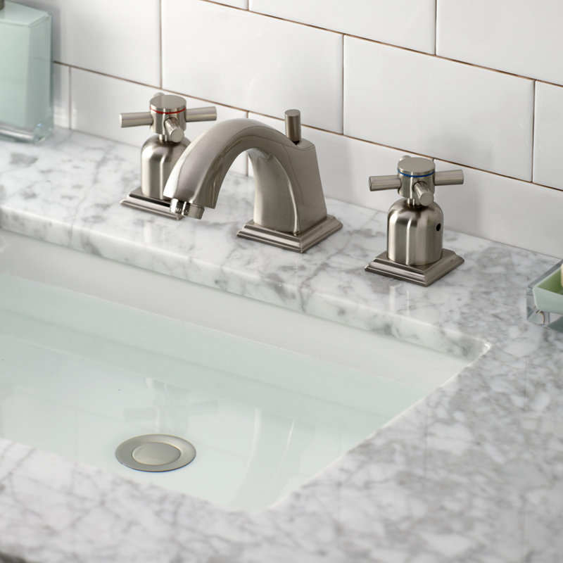 Robinet de salle de bain espacé Kingston, Nickel satiné