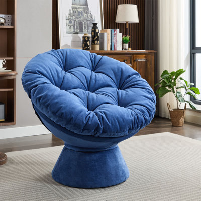 Fauteuil d'appoint pivotant, fauteuil demi-tonneau pivotant à 360 °, fauteuil Papasan pour le salon, la chambre à coucher