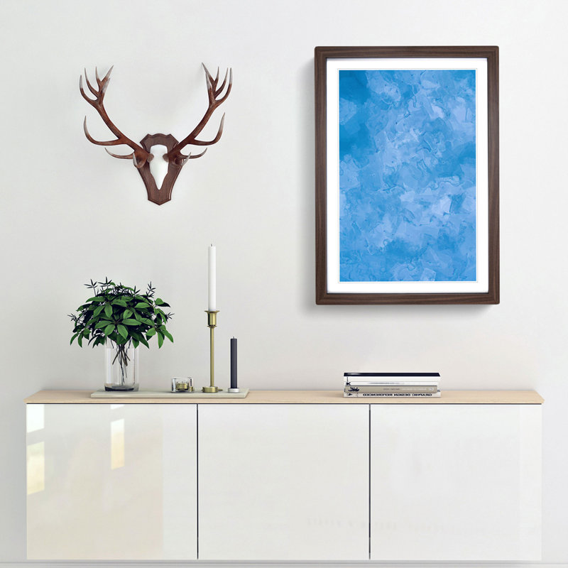 Blue Skies in Abstract - Picture Frame Painting Print, Walnut Framed, 48cm H x 36cm W x 2cm D