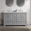 Meuble-lavabo double autoportant de 60 po avec pierre artificielle entièrement assemblé-2110688316