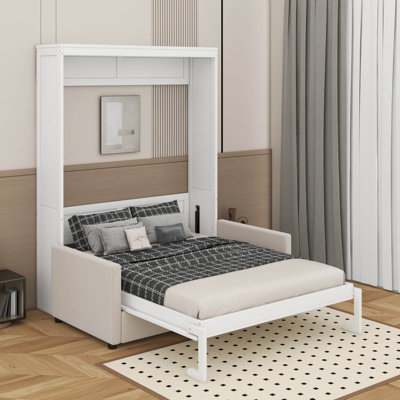 Grand lit escamotable avec coussin