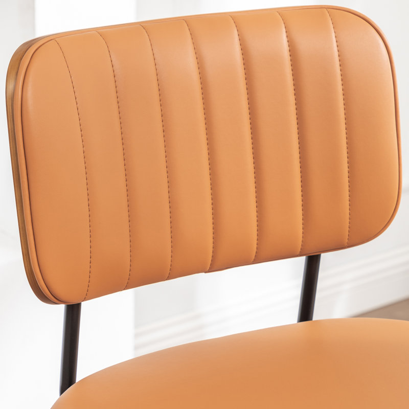 Tabouret de bar et de comptoir pivotant, Orange, Tabouret de comptoir (siège d'une hauteur de 26,3