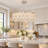 23" Modern Crystal Leaf Chandelier with 3 Color LED Lighting