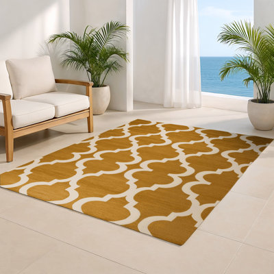 Tapis brun intérieur et extérieur Trellis