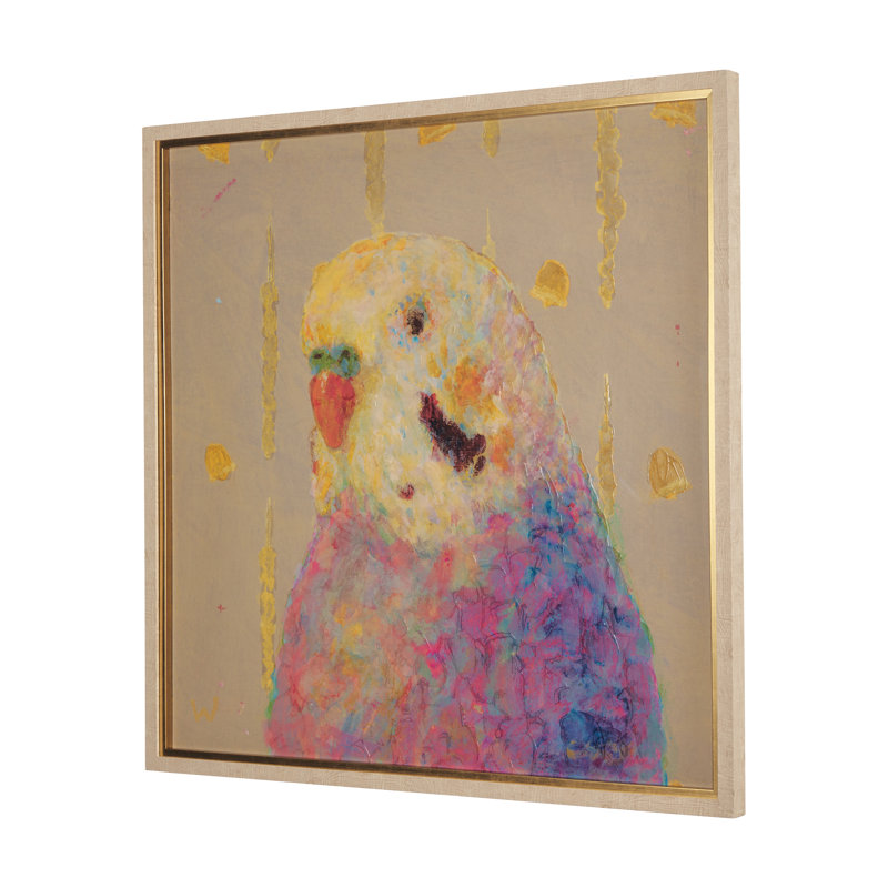 «Bright Birds» par Roy Woodland a, reproduction d'art encadrée texturée à la main, H 41,5 po x l 41,5 po, Pop Birds - Vol