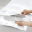 Drap-housse pour lit simple en satin de coton blanc 4 pièces - froissé, doux pour la peau et les cheveux