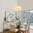 Bertan 4-Light White Modern Drum Fabric Linen Chandelier