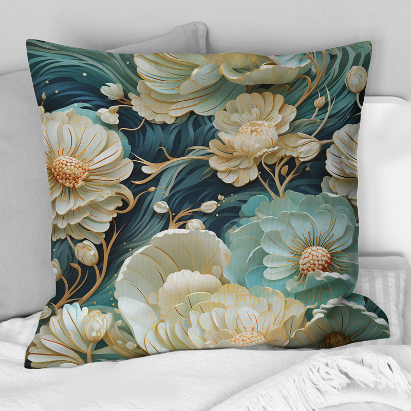 Coussin Flower, H 16 po x l 16 po