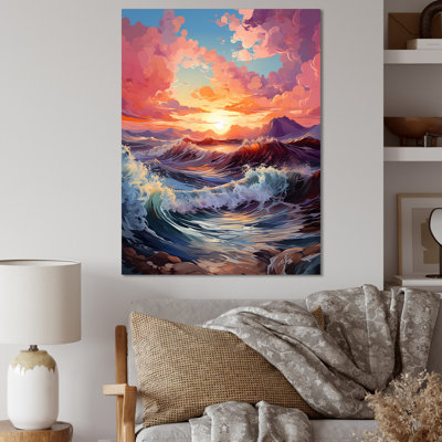 «Horizon's Embrace Photorealistic Sunset I - Sunset», art mural