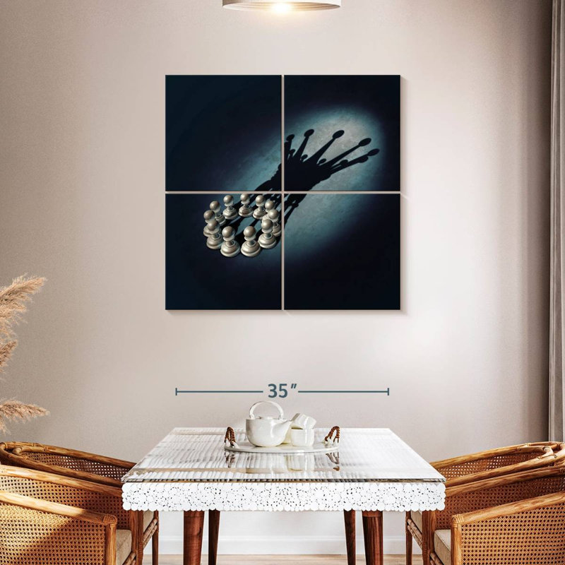 Senne Chess Pawn Crown Shadow, H 38 po x l 38 po