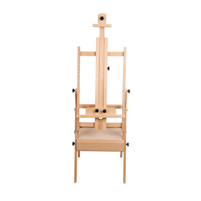 Chevalet avec cadre en H, chevalet français, chevalet en bois de hêtre massif, support pour toile à peindre, chevalet plat d'artiste inclinable, angle réglable en hauteur