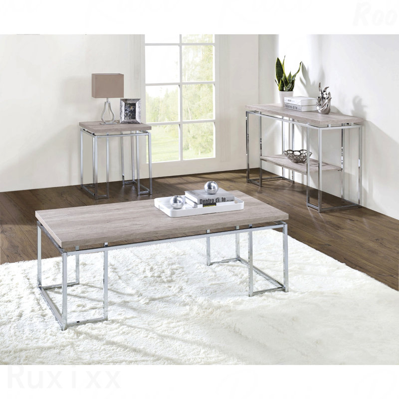 Table de bout carrée avec base en métal chêne naturel