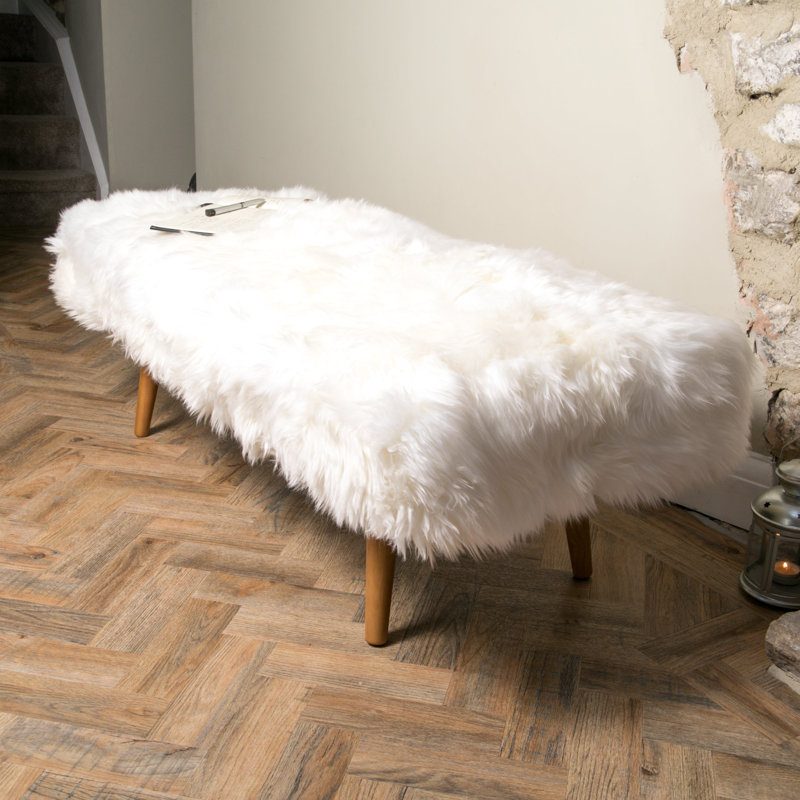 Austynn Sheepskin Bench, White