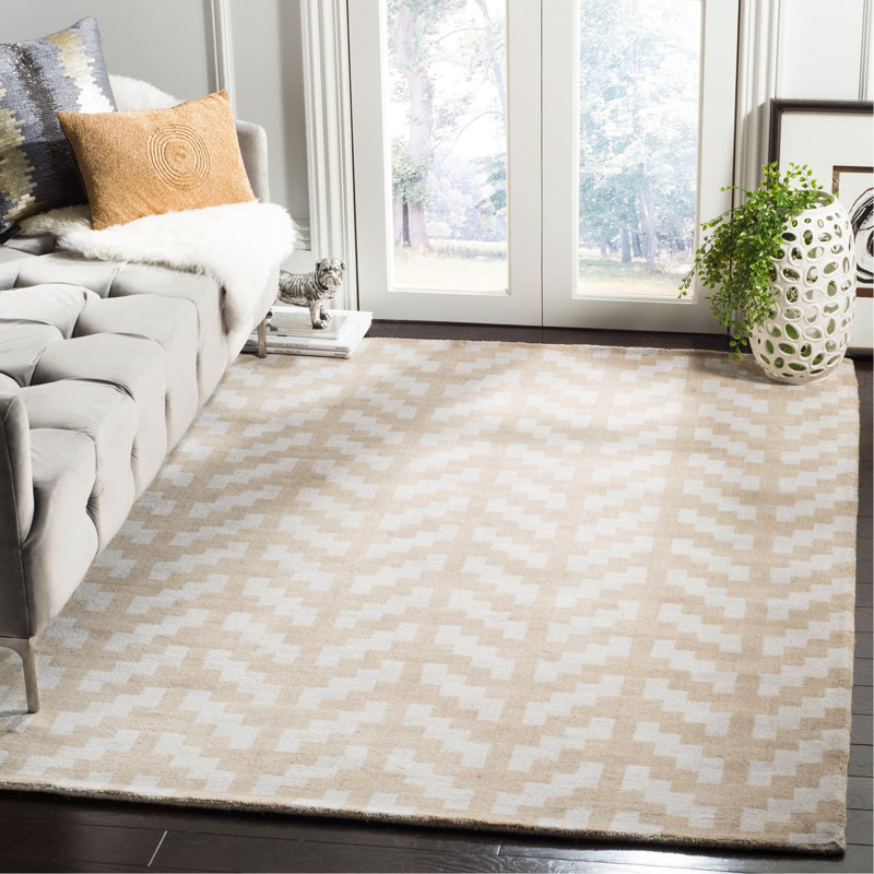 Sanyla Hand Tufted Wool Geometric Rug, Rectangle 5' x 7'