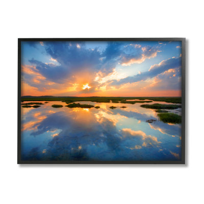 Coastal Lagoon Pond Sublime Orange Blue Sunset Sky