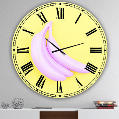 Grande horloge murale rose