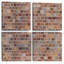 Ensemble de 4 reproductions d'art sur toile rouge brique rouge