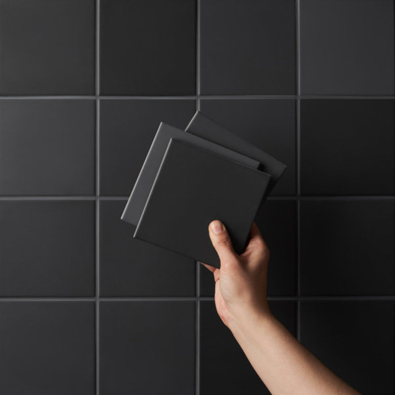 Born 5X5 Matte Porcelain Tile, Charcoal Gray