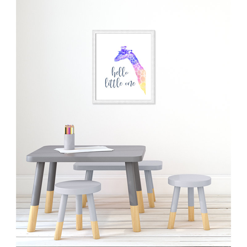 Hello Little One, art encadré, H 26,5 po x l 22,5 po x P 0,63 po, Cadre à grain de bois blanc