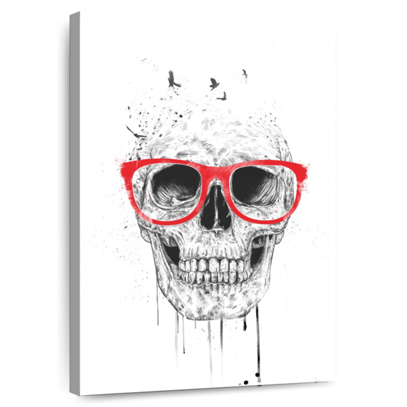 Kerner Skull With Red Glasses, 51" H x 34" W
