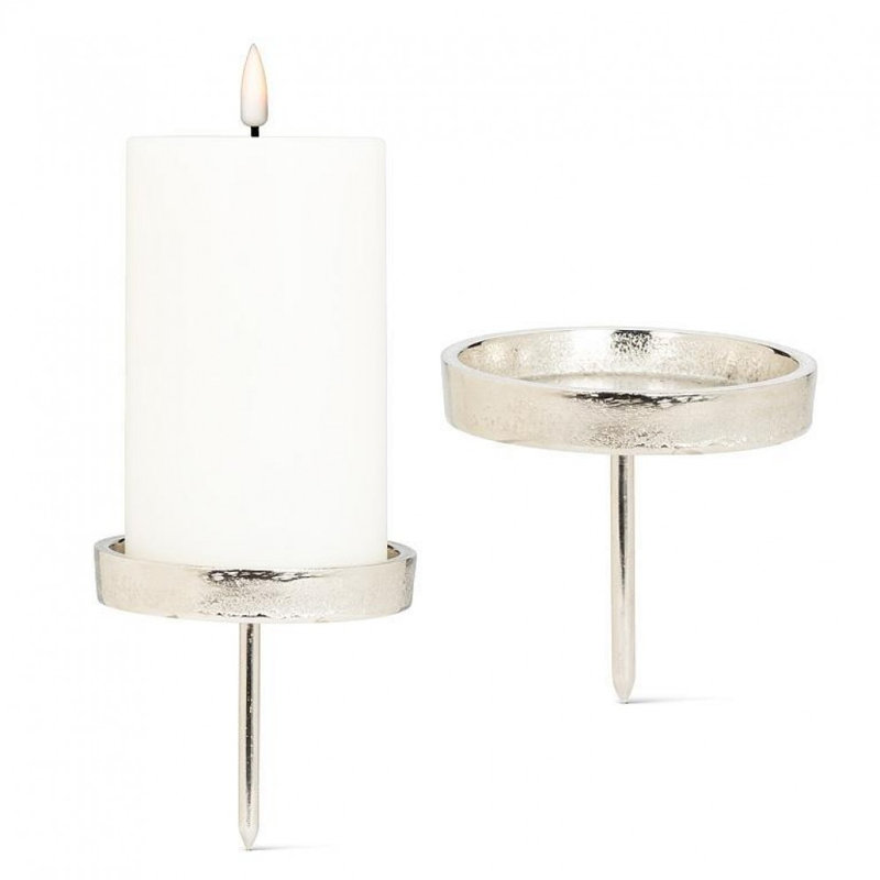 Porte-bougie pilier, Argent argent