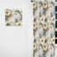 Or blanc et fleurs bleues élégantes I - Rideau glamour - Velours obscurcissant - 1 panneau-107578645