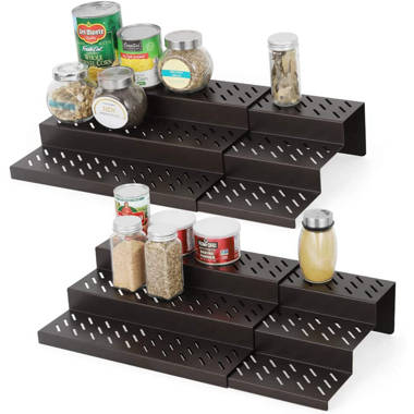 Rebrilliant 8 Tier Metal Cabinet Door Organizer, Closet Seasoning Jars Storage  Rack Adjustable Shelf Height, Black & Reviews