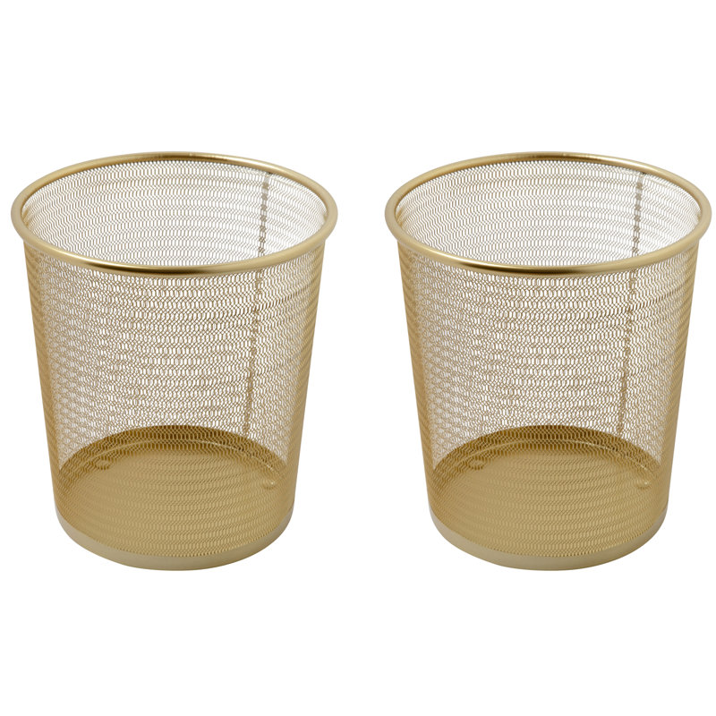 Martha Stewart Ryder Set of 2 Premium 4.5 Gallon Mesh Metal Wastebaskets