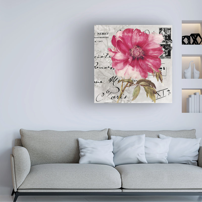 Art bolognaise sur toile rose Sasha Le_ALI73113, H 14 po x l 14 po