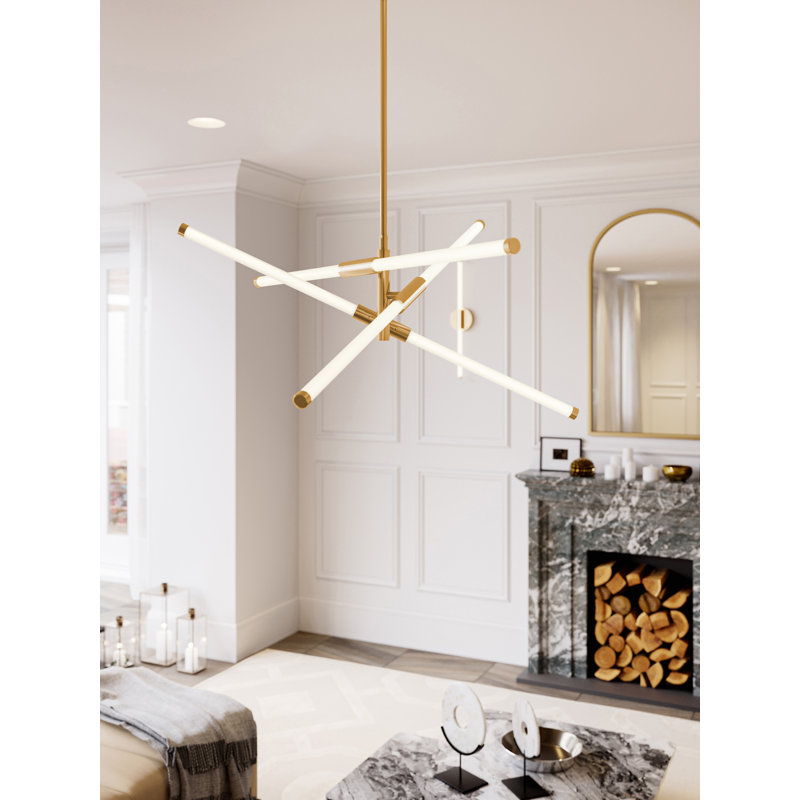 Luminaire suspendu Spoutnik étoile à 3 lumières Amberleigh, Chrome poli