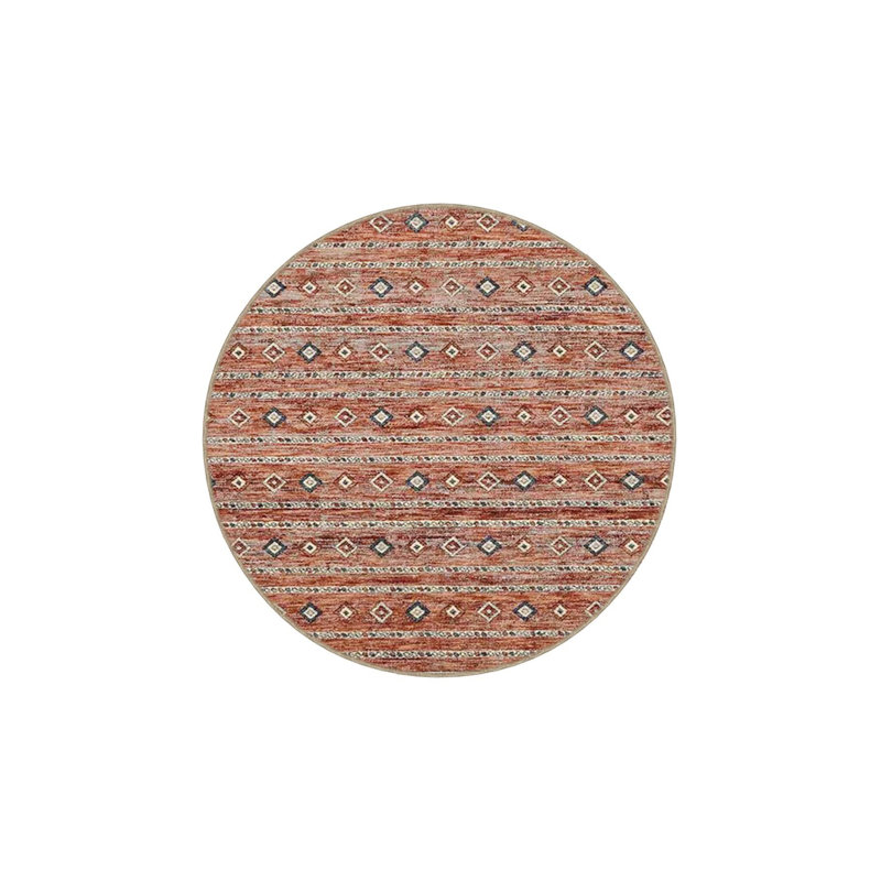 Modern Patterned Woven Base Rug, Round 3'3" Rug Pad Included