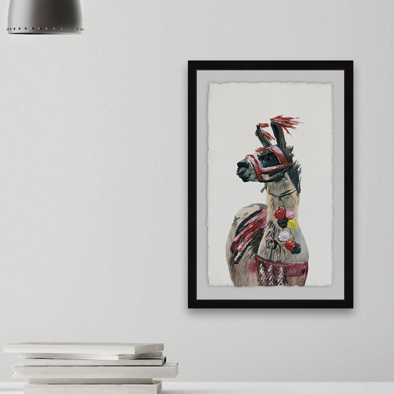 Dark Llama - Single Picture Frame Painting, 61cm H x 41cm W 