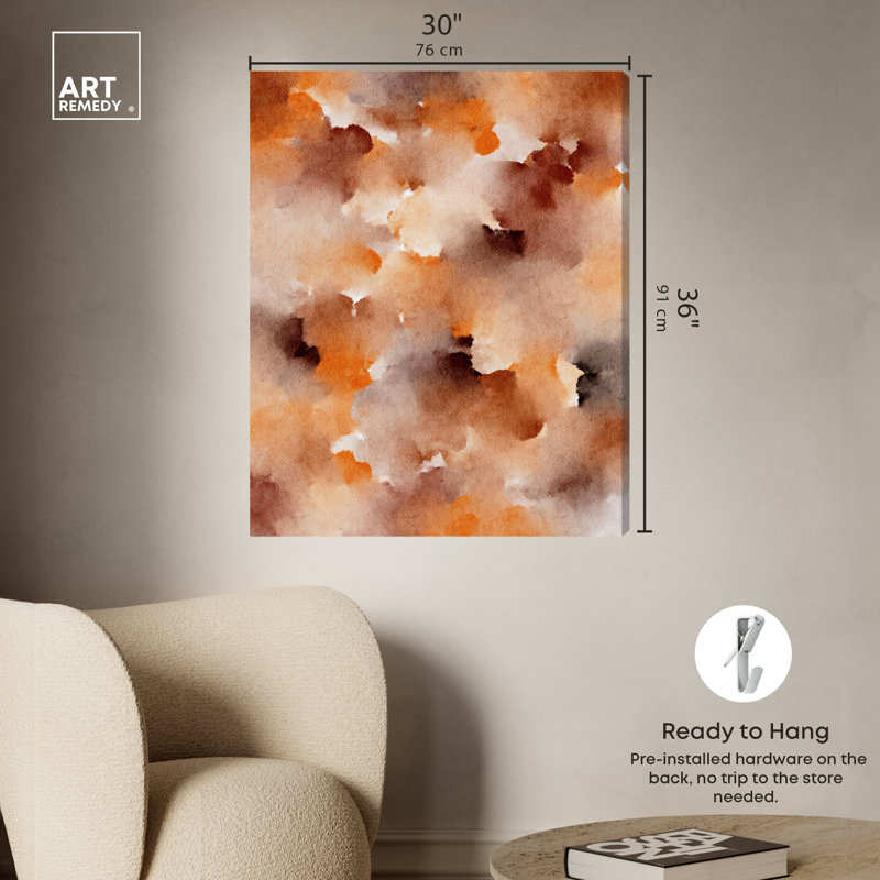 Pêche séchée au sirop caramel, Toile tendue, H 36 po x l 30 po