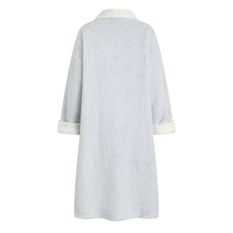 Fleece Girl / Woman+ Mid-Calf Bathrobe with Pockets, M