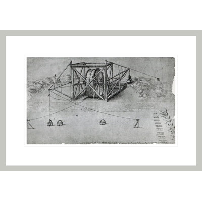 Excavator for canal construction (based on the design of another engineer) Fol. 1v-a Codex Atlanticus by Leonardo da Vinci -Framed Giclee Print