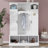 All-In-One Hall Tree With Adjustable Shelves, Classic Arched Storage Bench With Dual Side Cabinets, 7 Hooks-580140668
